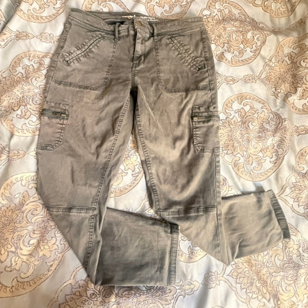 Mossimo Denim Mid-Rise Jegging Cargo Pants Olive Green Super Stretch Size 10/30